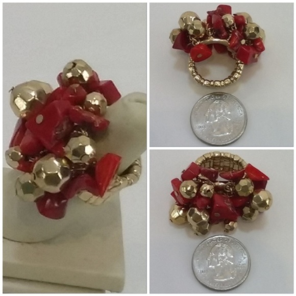 Multi Colored Stone & Bead Ring. - Picture 2 of 8